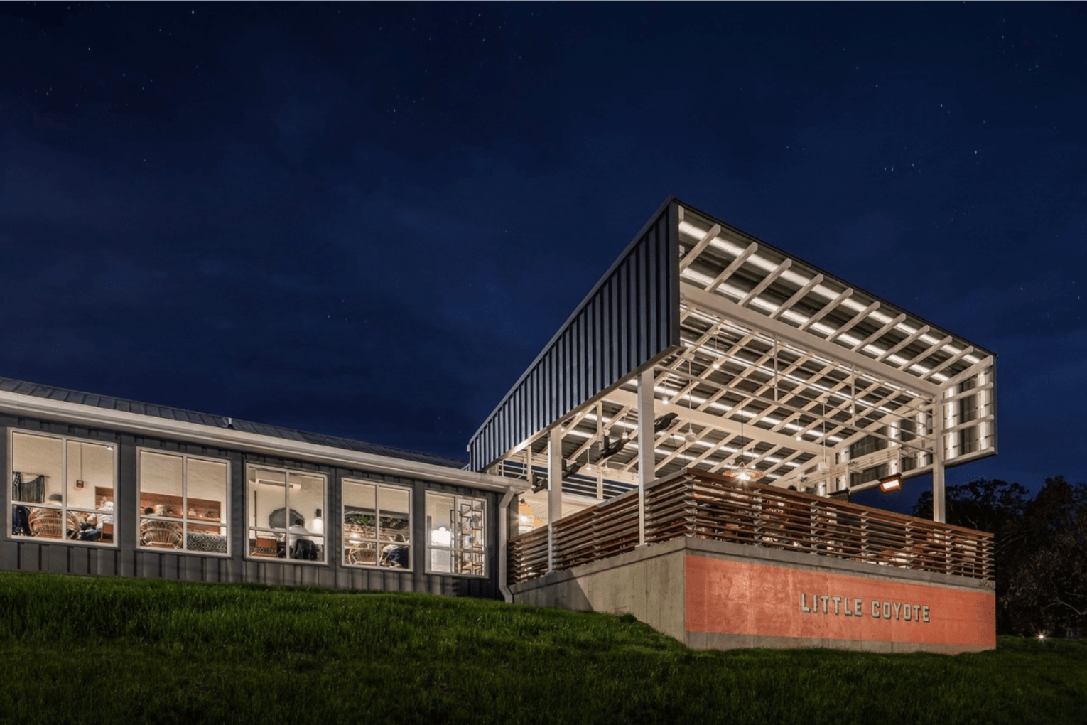 Exterior of Little Coyote, one of the best restaurants for holiday parties in Chattanooga